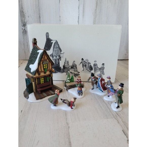 Dept 56 58405 Ashley Pond Skating Party village accessory xmas set - Picture 2 of 9